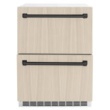 ZLINE Autograph Edition 24 In. Touchstone Refrigerator Drawer in Black Matte and Gold