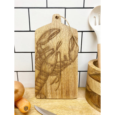 Lobster Engraved Wooden Cheese Board