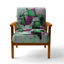 Chaise d'appoint Mid-Century, fauteuil rembourré coloré abstrait - Fusion Mid-Century abstrait coloré I-122510968-135416834
