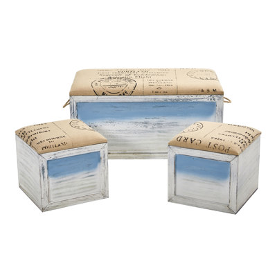 Canvas Upholstered Storage Bench
