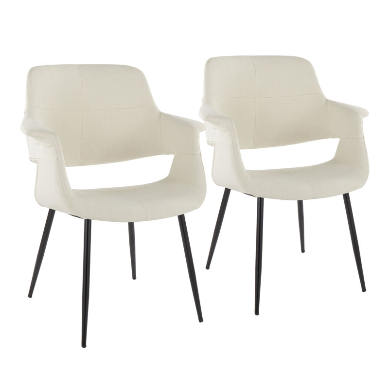 Quirico 16.5'' H Upholstered Armchair, Cream, Black