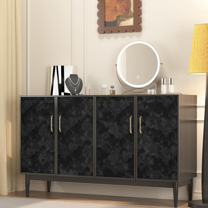 44.5 CM x 7 M Self Adhesive Wallpaper Black Velvet Fabric Contact Paper