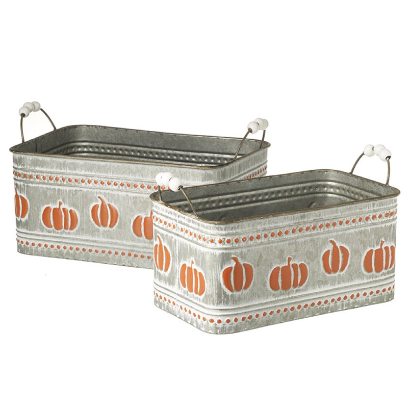 Pumpkin Decorative Trough Set