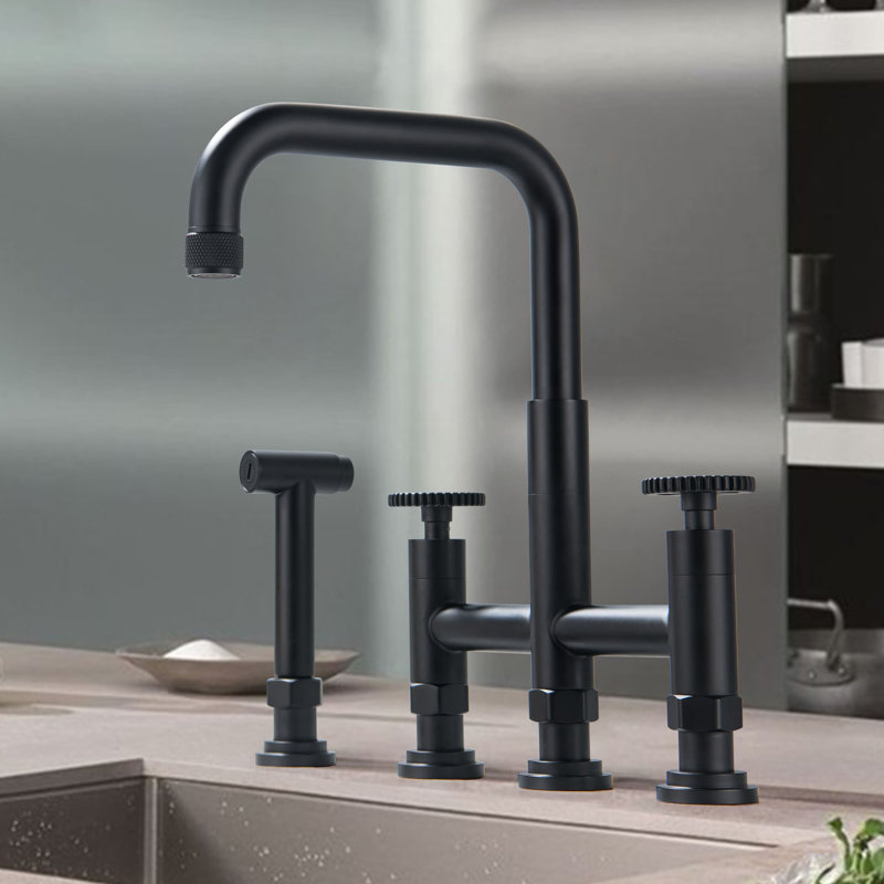 KIKO HOME Kitchen Faucet with Side Spray, Matte Black