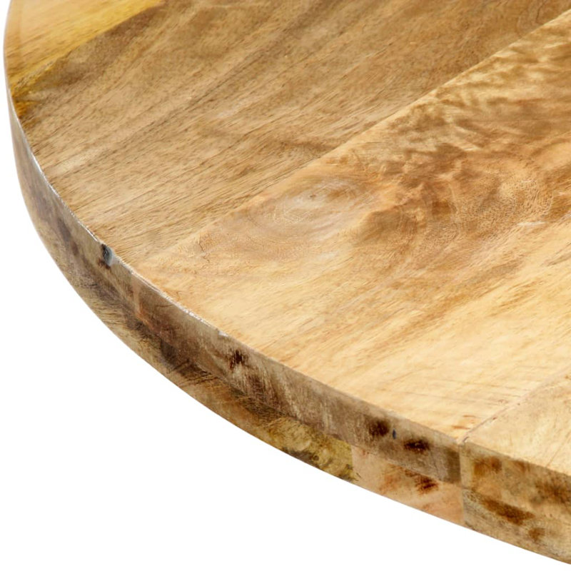 Cublington Mango Round Wood Top Dining Table, 76" H x 120" L x 120" W