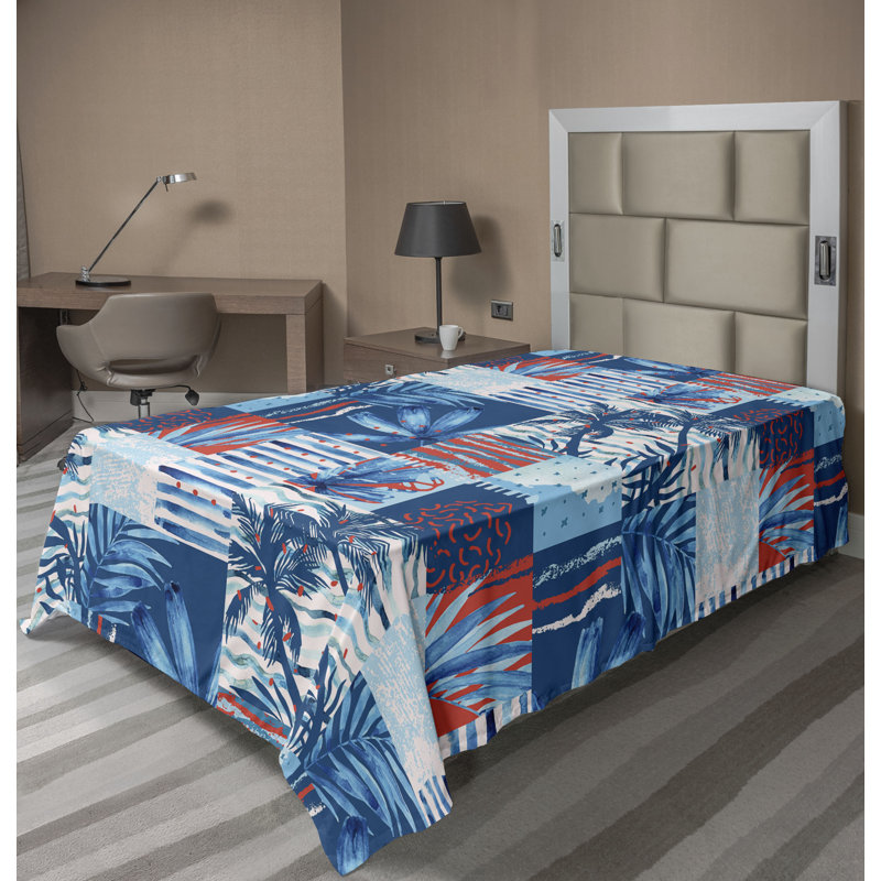 Drap plat Ambesonne, Lavande foncé, rose foncé / floral, Drap plat pour lit simple TG