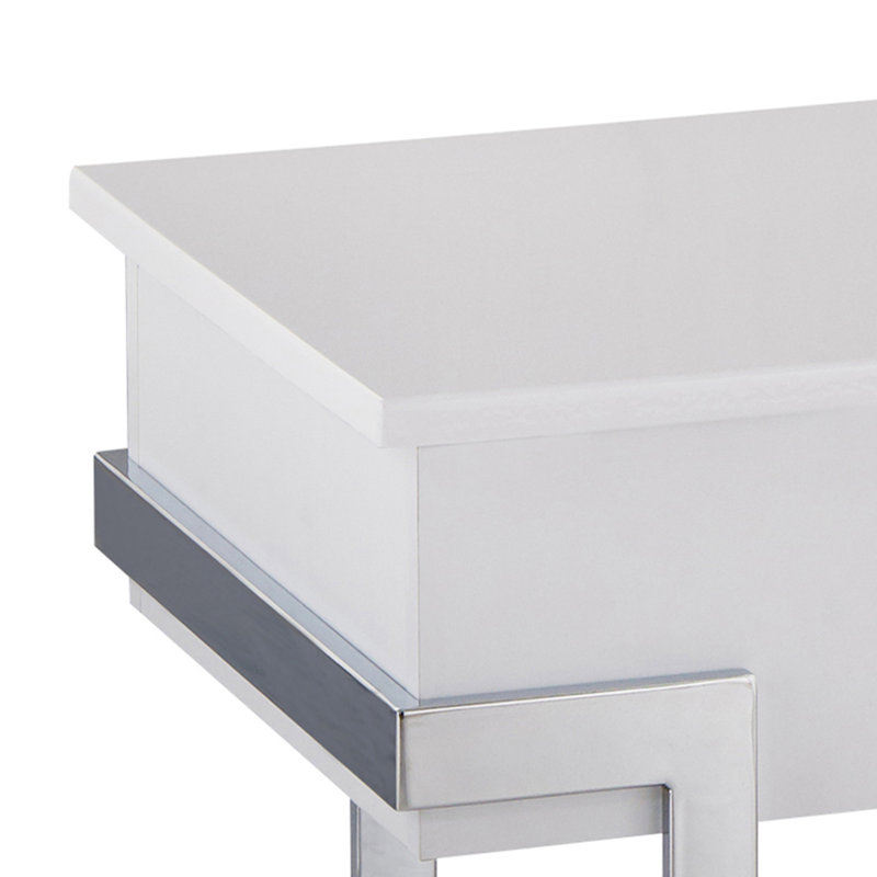 Table basse contemporaine et blanche avec plateau relevable, White