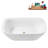 63" Streamline Soaking Glossy White Freestanding Tub and Tray With Internal Drain-101412843