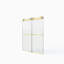 Porte de douche coulissante double sans cadre l 56 à 60 po x H 70 po, verre trempé clair Sgcc de 5/16 po (8 mm) d'épaisseur, couche facile à nettoyer à double face, finition or brossé avec tampon