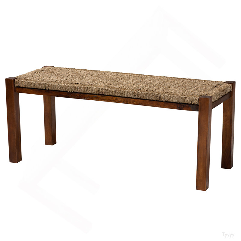 Banc en bois d'acajou naturel Mid-Century