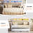 Multifunctional Sofa Bed With Foldable Table & LED Charging Headboard – Pull-Out Trundle Daybed For Small Spaces-2122673460