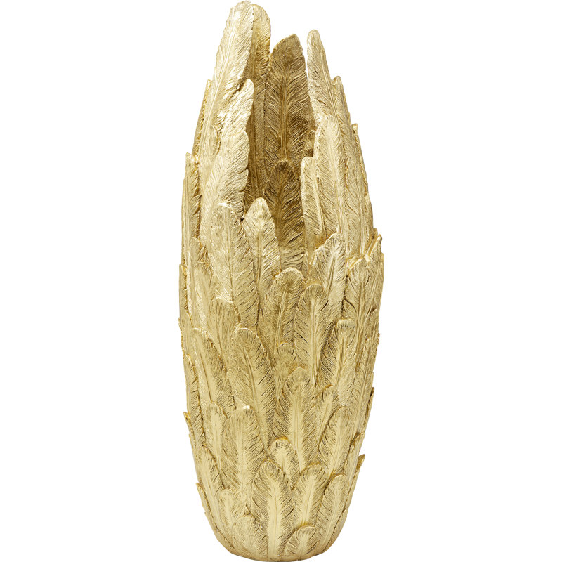 Vase Feathers Gold, 80cm H x 34cm W x 34cm D
