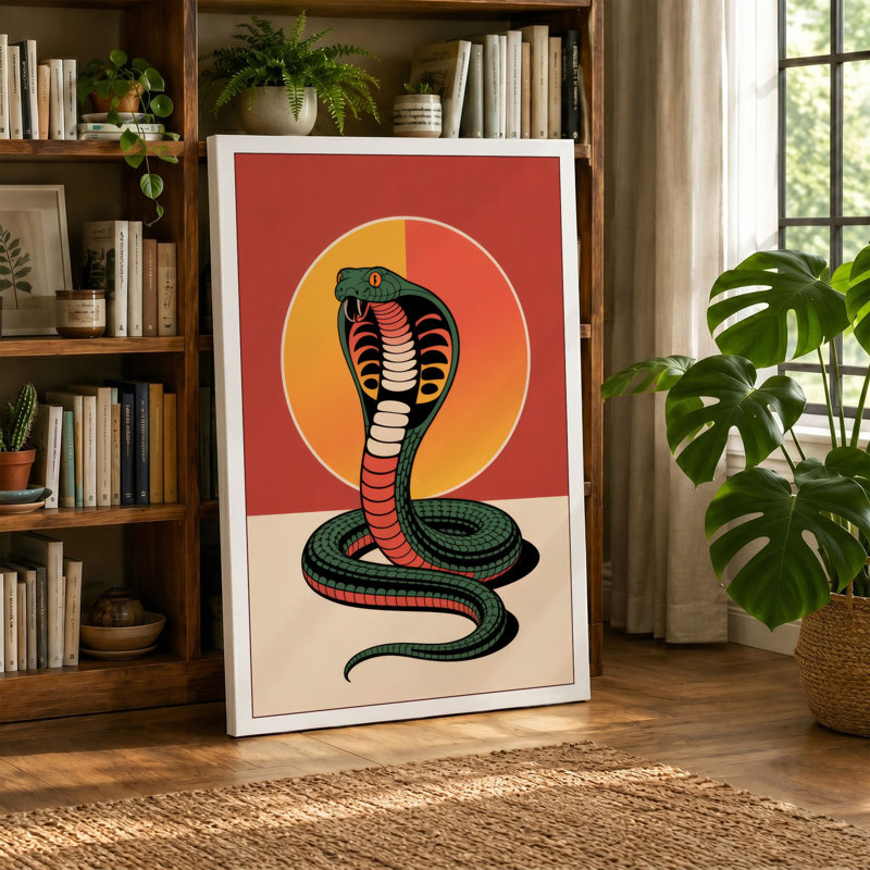 Cobra Hood Rising Graphic - Wrapped Canvas, 36x24 - 91.4 x 61.0 cm, White Border