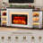 80" Led Electric Fireplace With Mantel, Fireplace Tv Stands For 90 Inch Tv, Modern Entertainment Center With Storage-1232118656