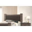 Mobilier de chambre à coucher de style moderne avec lit de grand lit et tête de lit tapissier à finition brune