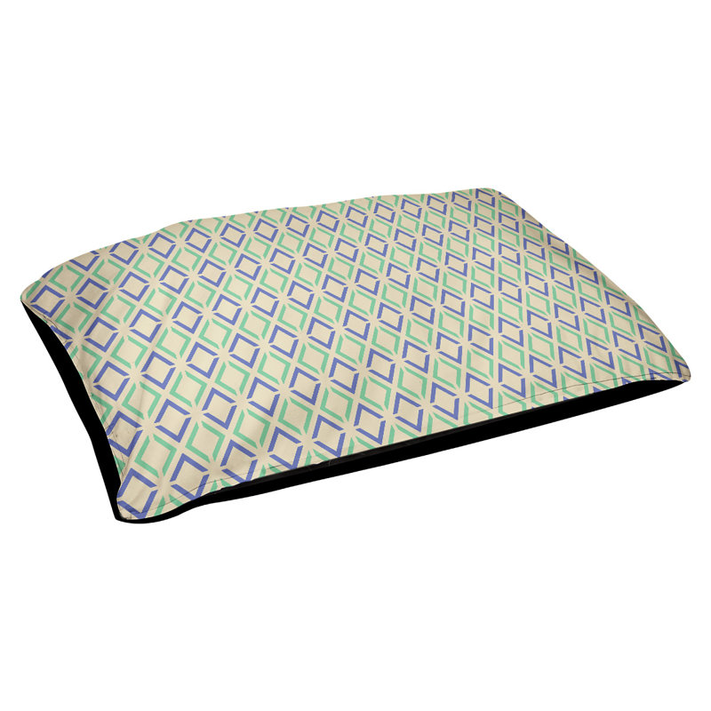 Coussin Byrge, Moyen (L 29,5 po x P19,5 po x H 9,5 po), Vert / Bleu