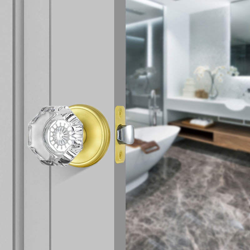 Boutons de porte en cristal Coolnews Retro Elegant Series, Laiton satiné