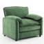 High Back Chenille Chair With Double-Layer Cushion - 36.59" Height Accent Reinforced Metal 35.4