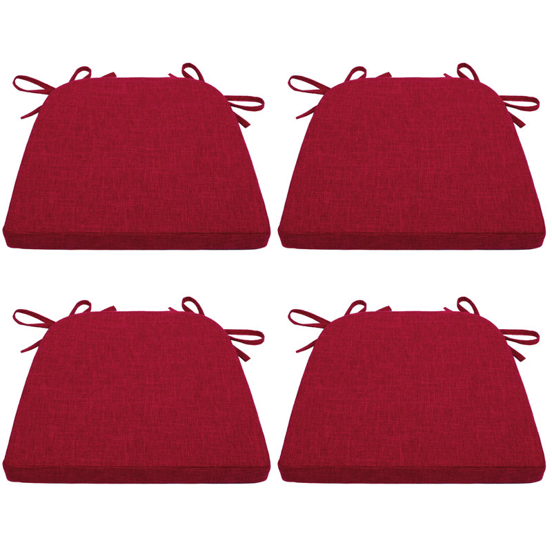 Coussin de chaise d'intérieur 1,5 po, Polyester rouge vin
