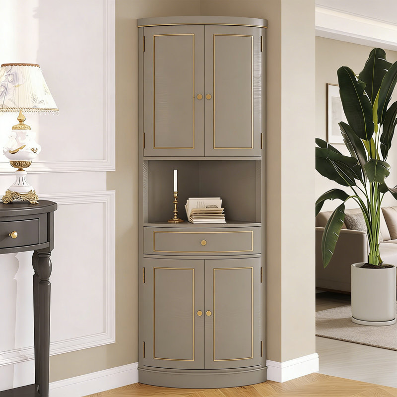 Une armoire d'angle multifonctionnelle et peu encombrante, Gris