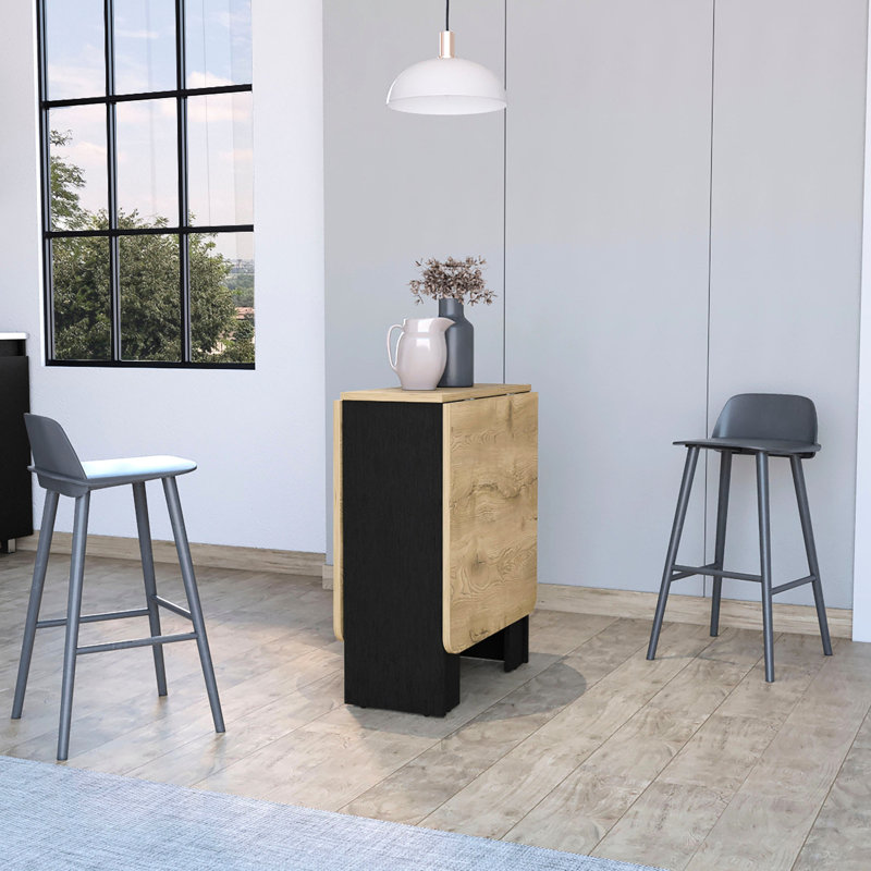 Black And Folding Desk For Kitchen - Space Efficient, Rectangular, , 22lbs Supported Rectangular Dining Table In Brown Versatile,
