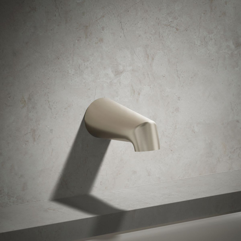 Bec de baignoire standard non inverseur de 4 7/8 po, Nickel brossé éclatant