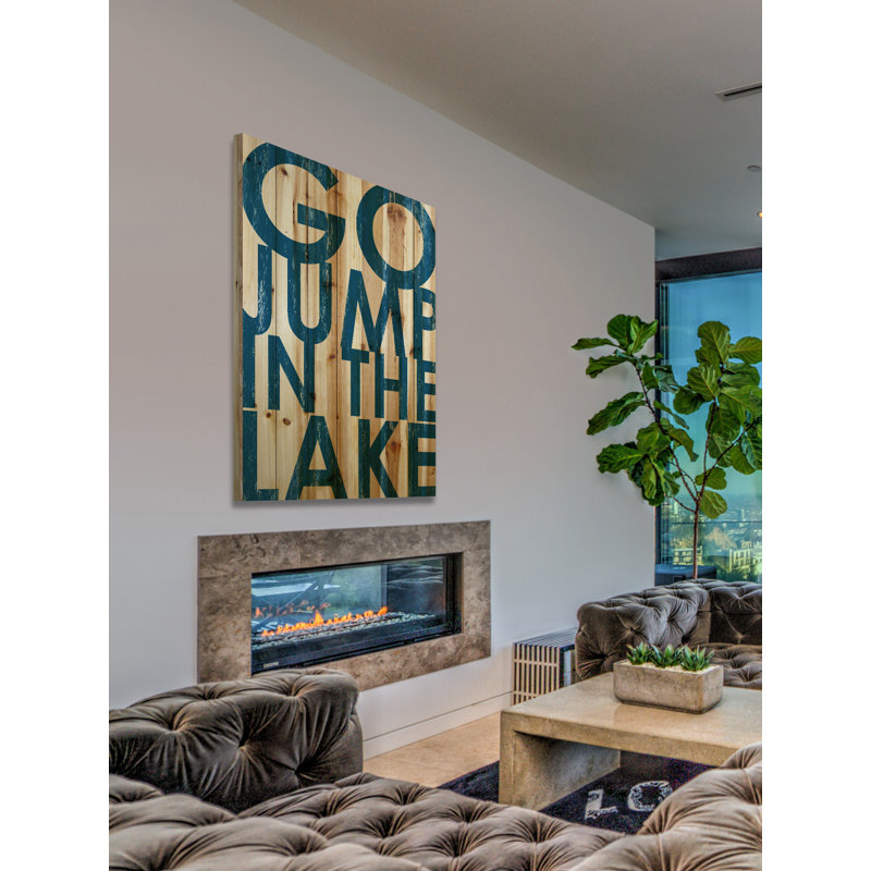 «Go Jump Blue», reproduction d'art textuel sur toile tendue, H 12 po x l 8 po x P 1,5 po