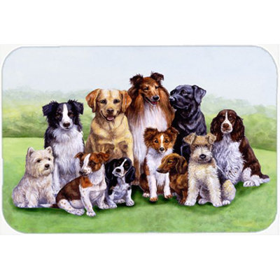 Caroline's Treasures Springtime Dogs Glass Cutting Board