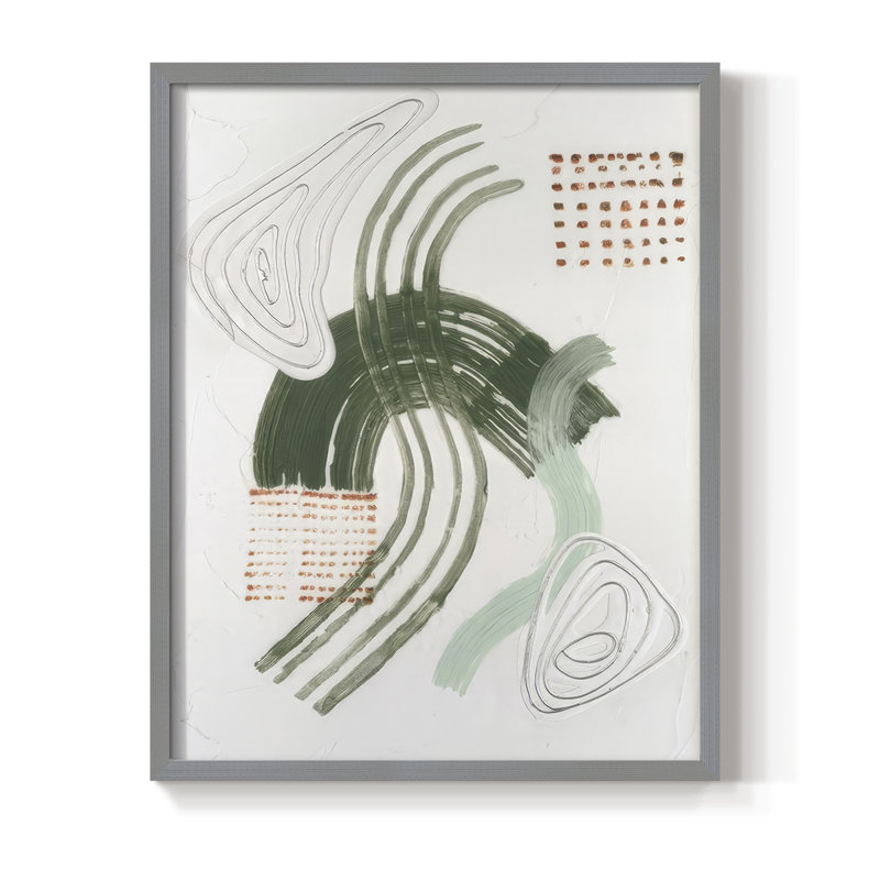 Jade Rhythm I, reproduction encadrée - bois massif, H 15 po x l 12 po, Gris