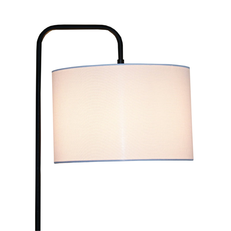 Lampe sur pied en arc avec abat-jour cylindrique, éclairage debout incurvé pour le salon, coin lecture de chambre à coucher et éclairage de bureau, lampe sur pied en bois Lior 110V