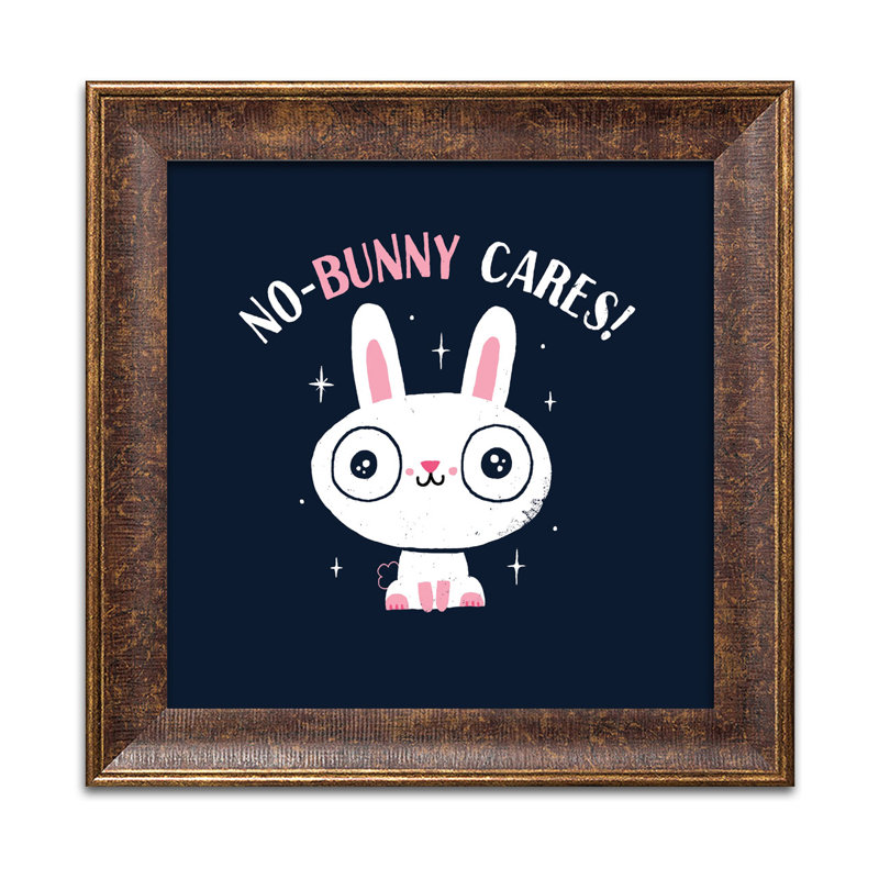 « no lapin préoccupe », impression, Papier encadré patiné, H 12 po x l 12 po x P 0,75 po
