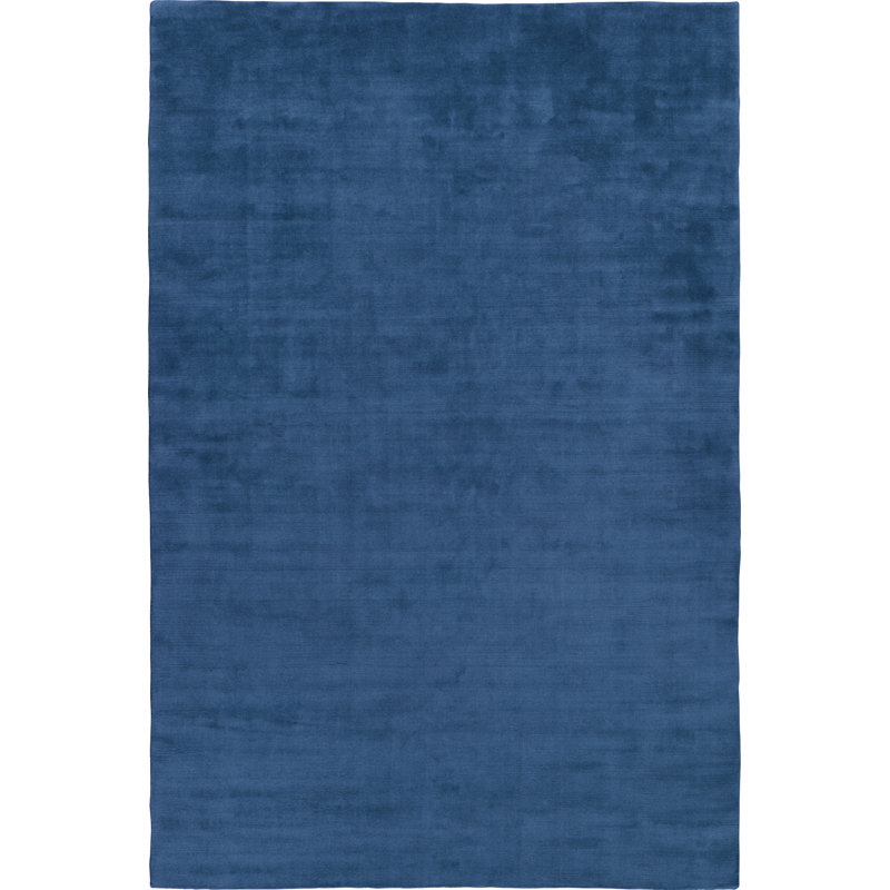 Farrow & Ball Plain Wool Bay Blue Area Rug, Rectangle 10' x 14'