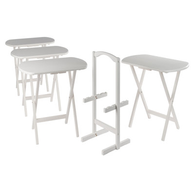 Viers 5-pc Oversized Snack Table Set, White