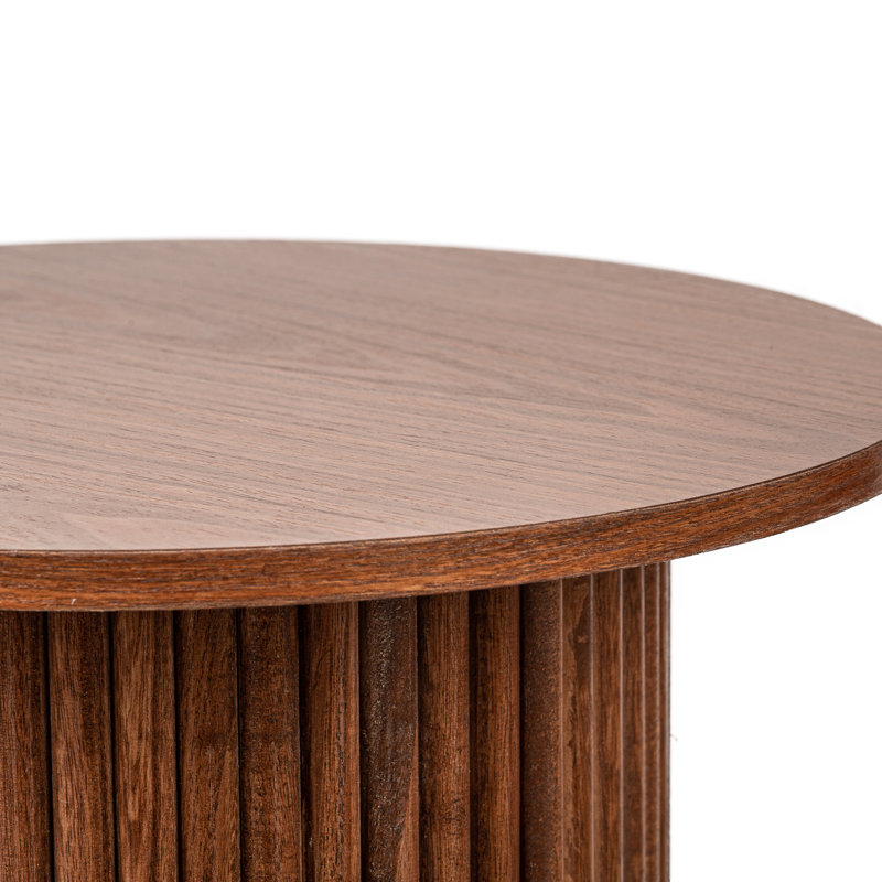 Table d'appoint en bois massif naturel Moxley, Noyer, Noyer