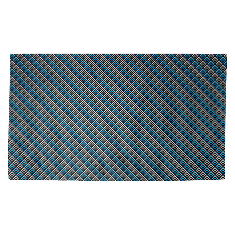 Tapis de porte d’intérieur anti-dérapant Kitterman, Bleu et noir, Rectangle 2 pi 1 1/2 po x 3 pi 6 po