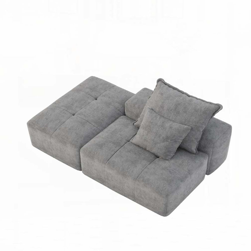 Canapé simple en tissu d'ameublement Chenille, Gris
