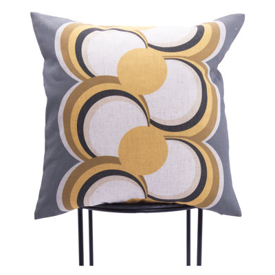 Almada Geometric Feather Linen Throw Pillow