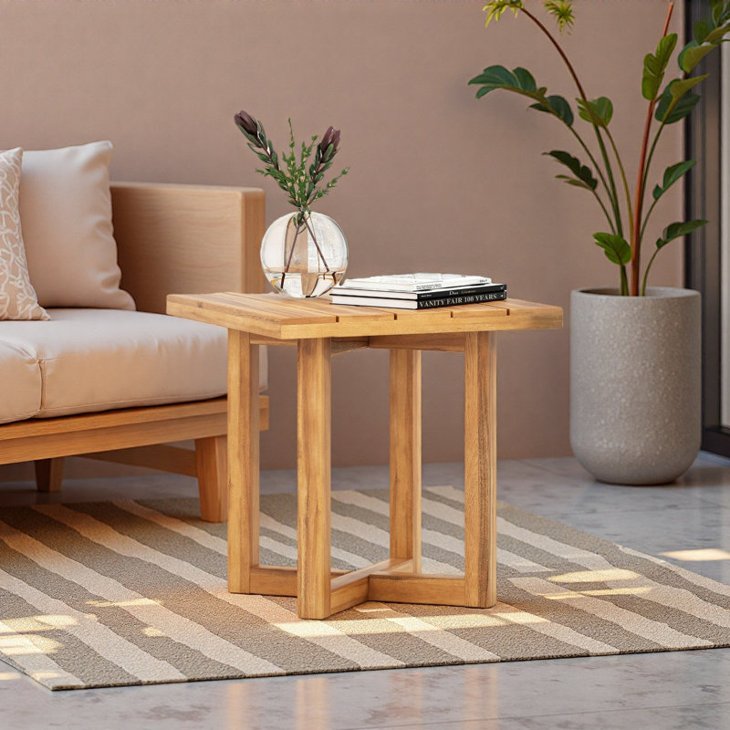 Table d'appoint carrée, Teck