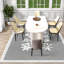 Luxueux ensembles de table de salle à manger en MDF avec chaises en polyuréthane crème, style maison et cuisine moderne