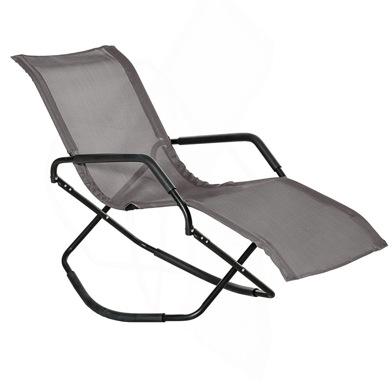 Chaise berçante extérieure pliante confortable avec tissu respirant et conception compacte pour la plage, la piscine et le patio
