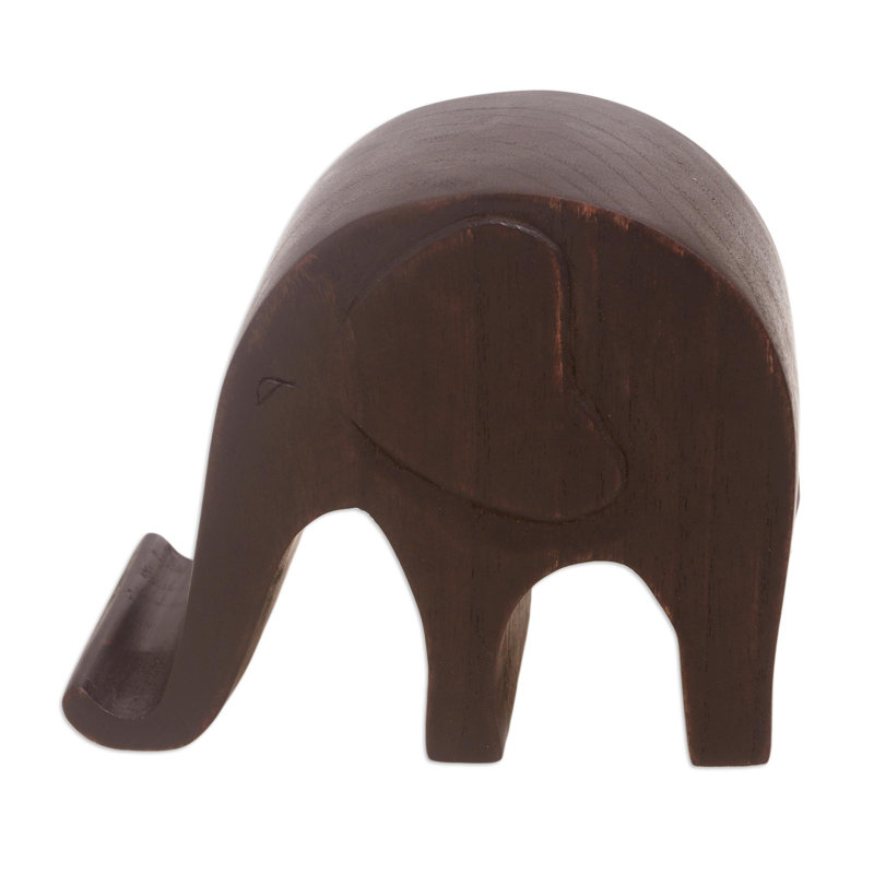 Latitude Run® Handmade An Elephant Never Forgets Wood Phone Holder