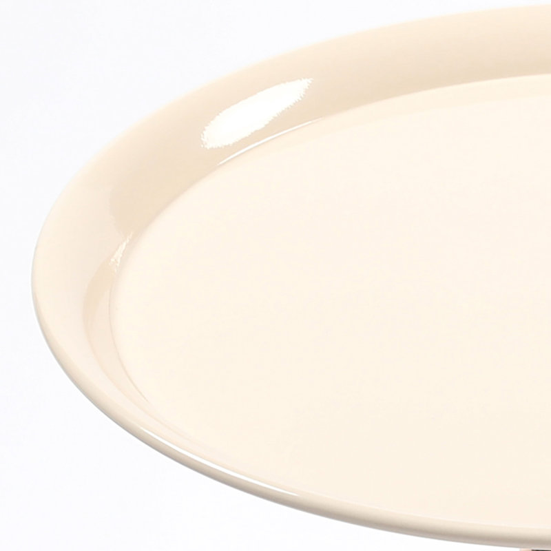 Small Round Coffee Table, Milk White, Brushed Gold