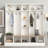 Wide Design Hall Tree With Storage Bench, Minimalist Shoe Cabinet With Cube Storage & Shelves, Multifunctional Coat Rack With 8 Hooks For Entryways, Mudroom, White -1224293616
