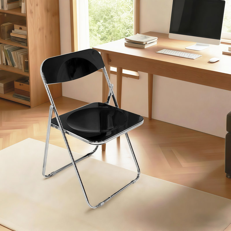 Stackable Folding Chair Folding Chair Set, Black