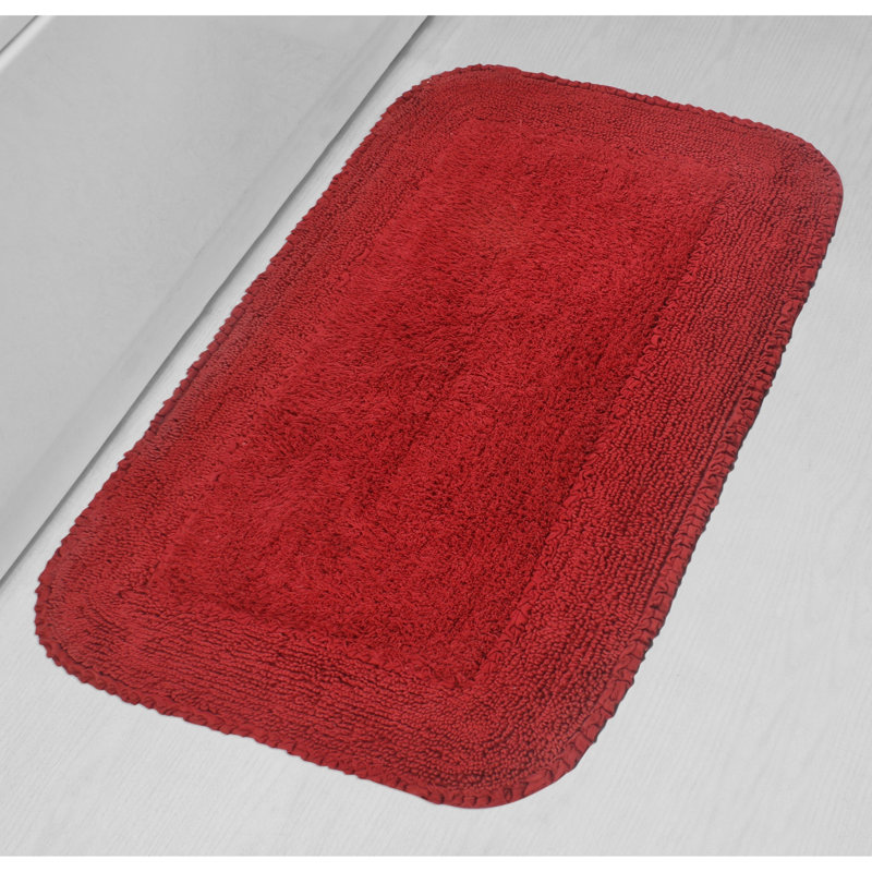 Tapis pour salle de bain Maytham, Rouge, Rectangle - l 24 po x L 40 po