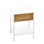 Table de bout 15,96 po - Table de chevet blanche moderne pour le bureau. Pieds en métal, fabrication. Assemblage et entretien faciles. Capacité de charge de 120 lb. Côté polyvalent avec tiroir, salon, chambre à coucher. Structure.-902517324