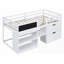Lit simple mezzanine bas avec bureau à roulettes unique Rangement - Robuste Peu encombrant-1162154797