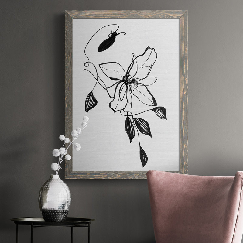Wild Clematis I - reproduction de photo sur toile simple, H 43,5 po x l 31,5 po x P 1 po, gris