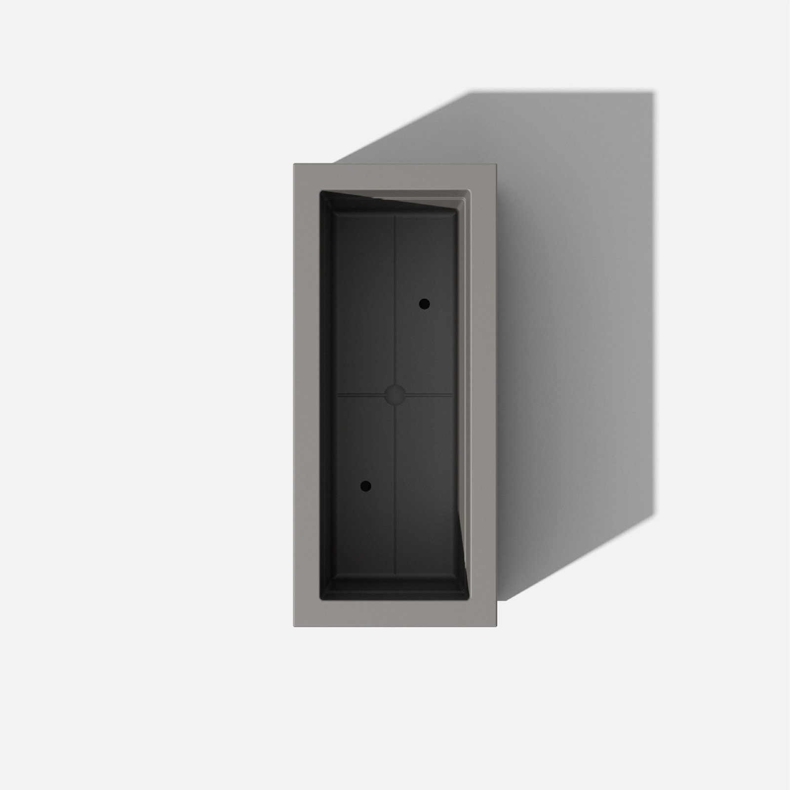 Block Series Long Box Planter, 13.25” H x 24.75” W x 11” D, Gray