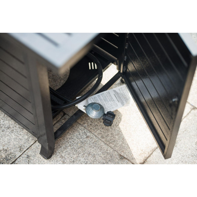 57in Outdoor Gas Propane Fire Pits Table,Aluminum, 50000BTU,with Lid and Fire Glass